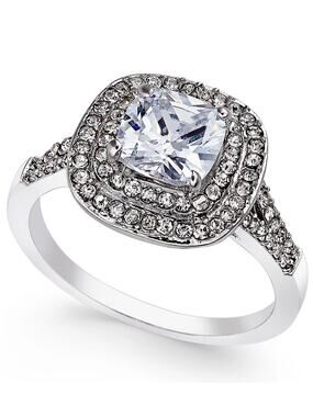 Charter Club Double Halo Crystal Center Ring
